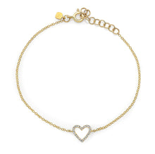 Load image into Gallery viewer, Open Diamond Heart Bracelet
