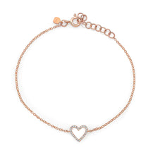 Load image into Gallery viewer, Open Diamond Heart Bracelet