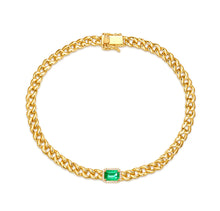 Load image into Gallery viewer, Emerald Curb Link Bracelet