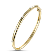 Load image into Gallery viewer, Stationed Bezel Diamond Bangle Bracelet