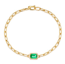 Load image into Gallery viewer, Emerald Paperclip Bracelet