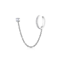Load image into Gallery viewer, Stud Earring with Chain and Diamond Cuff