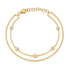 Load image into Gallery viewer, Diamonds by the Yard and Paperclip Bracelet