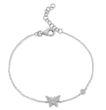 Load image into Gallery viewer, Butterfly and Bezel Diamond Bracelet
