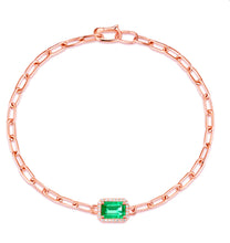 Load image into Gallery viewer, Emerald Paperclip Bracelet