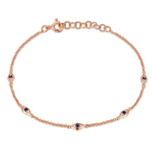 Load image into Gallery viewer, Blue Sapphire Diamond Eye Eternity Bracelet