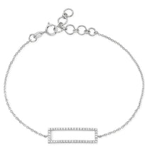 Load image into Gallery viewer, Pave Diamond Open Rectangle Chain Bracelet