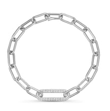 Load image into Gallery viewer, Three Graduated Diamond Oval Link Bracelet