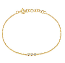 Load image into Gallery viewer, Three Diamond Bezel Bracelet
