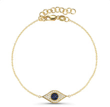 Load image into Gallery viewer, Blue Sapphire Evil Eye Bracelet