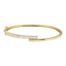 Load image into Gallery viewer, Baguette Interlocking Diamond Bangle