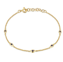 Load image into Gallery viewer, Blue Sapphire Diamond Eye Eternity Bracelet