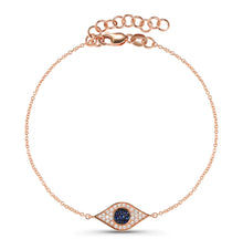 Load image into Gallery viewer, Blue Sapphire Evil Eye Bracelet