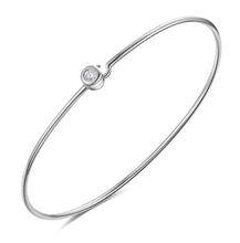 Load image into Gallery viewer, Single Bezel Diamond Hook Bangle