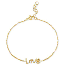 Load image into Gallery viewer, Pave Diamond Love Chain Bracelet