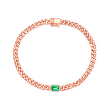 Load image into Gallery viewer, Emerald Curb Link Bracelet