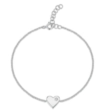 Load image into Gallery viewer, Gold Heart with Diamond Bracelet