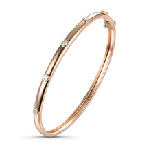 Load image into Gallery viewer, Stationed Bezel Diamond Bangle Bracelet