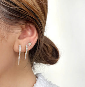 Long Diamond Spike Earrings