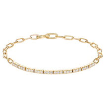 Load image into Gallery viewer, Sectional Bar Diamond Link Bracelet