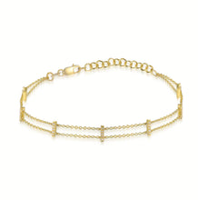 Load image into Gallery viewer, Station Double Chain Bar Bracelet