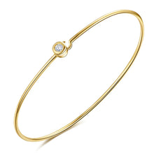 Load image into Gallery viewer, Single Bezel Diamond Hook Bangle