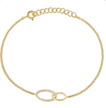 Load image into Gallery viewer, Interlocking Diamond Oval Bracelet