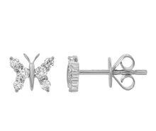 Load image into Gallery viewer, Butterfly Diamond Stud Earrings