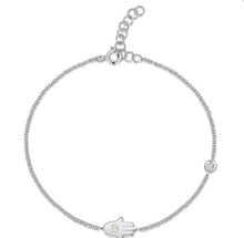Load image into Gallery viewer, Hamsa and Bezel Diamond Bracelet
