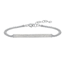 Load image into Gallery viewer, Three Row Diamond Bar Bracelet
