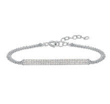 Load image into Gallery viewer, Three Row Diamond Bar Bracelet