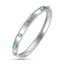 Load image into Gallery viewer, Turquoise Diamond Edge Bangle