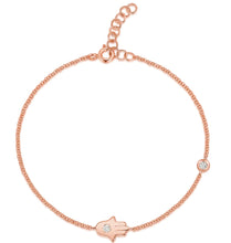 Load image into Gallery viewer, Hamsa and Bezel Diamond Bracelet