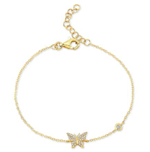 Load image into Gallery viewer, Butterfly and Bezel Diamond Bracelet