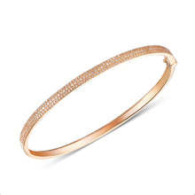 Load image into Gallery viewer, Three Row Pave Diamond Bangle
