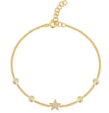 Load image into Gallery viewer, Star and Bezel Diamond Bracelet