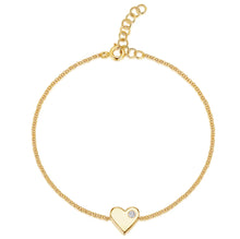 Load image into Gallery viewer, Gold Heart with Diamond Bracelet
