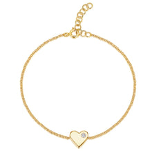 Load image into Gallery viewer, Gold Heart with Diamond Bracelet