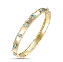 Load image into Gallery viewer, Turquoise Diamond Edge Bangle