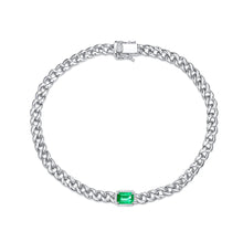 Load image into Gallery viewer, Emerald Curb Link Bracelet