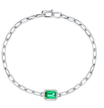 Load image into Gallery viewer, Emerald Paperclip Bracelet