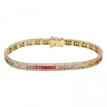 Load image into Gallery viewer, Rainbow Multi-Sapphire Diamond Bracelet