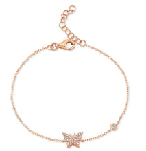 Load image into Gallery viewer, Butterfly and Bezel Diamond Bracelet
