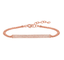 Load image into Gallery viewer, Three Row Diamond Bar Bracelet