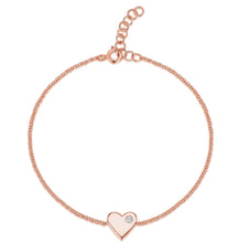 Load image into Gallery viewer, Gold Heart with Diamond Bracelet
