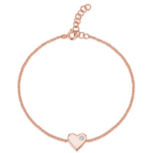 Load image into Gallery viewer, Gold Heart with Diamond Bracelet