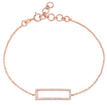 Load image into Gallery viewer, Pave Diamond Open Rectangle Chain Bracelet