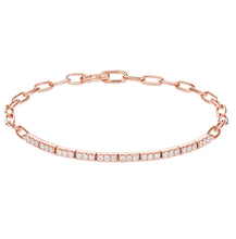 Load image into Gallery viewer, Sectional Bar Diamond Link Bracelet