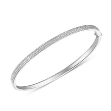 Load image into Gallery viewer, Three Row Pave Diamond Bangle