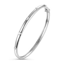 Load image into Gallery viewer, Stationed Bezel Diamond Bangle Bracelet